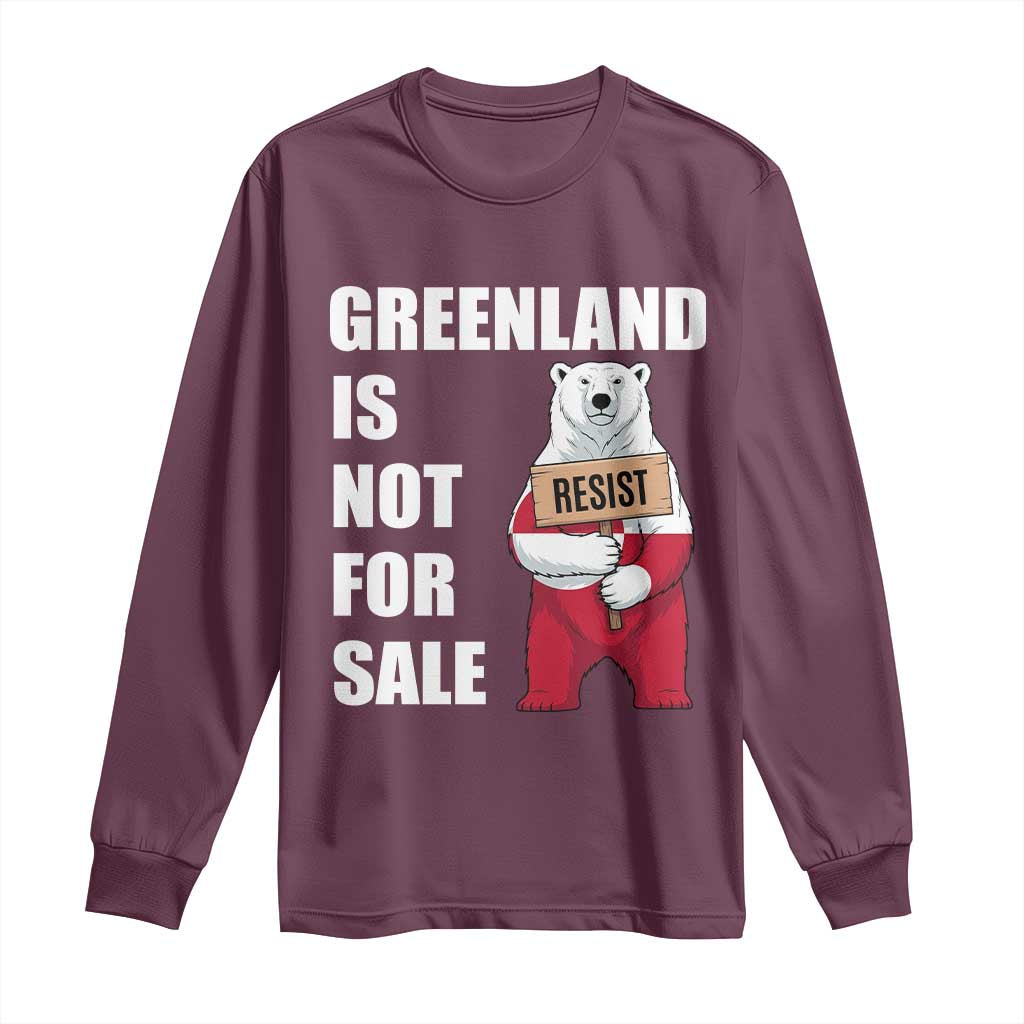 Greenland Not For Sale Long Sleeve Shirt Anti Authoritarian Political Gag Gift