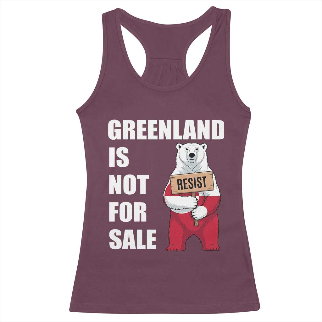 Greenland Not For Sale Racerback Tank Top Anti Authoritarian Political Gag Gift