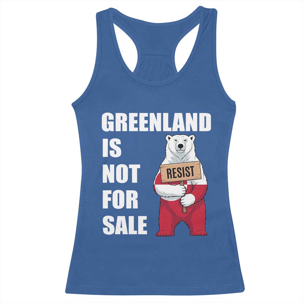 Greenland Not For Sale Racerback Tank Top Anti Authoritarian Political Gag Gift