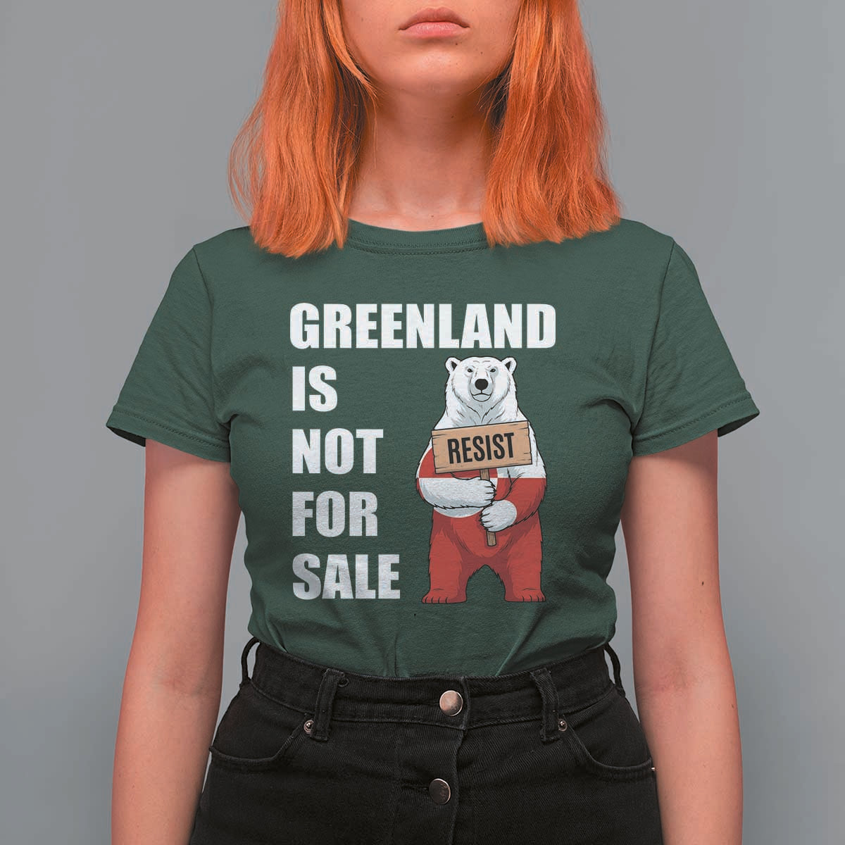 Greenland Not For Sale T Shirt For Women Anti Authoritarian Political Gag Gift