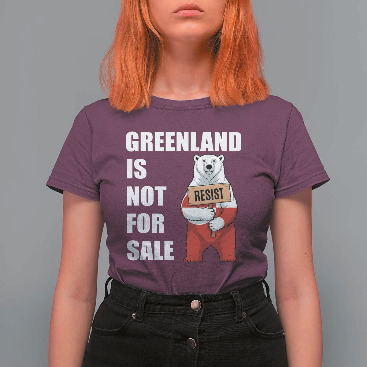 Greenland Not For Sale T Shirt For Women Anti Authoritarian Political Gag Gift