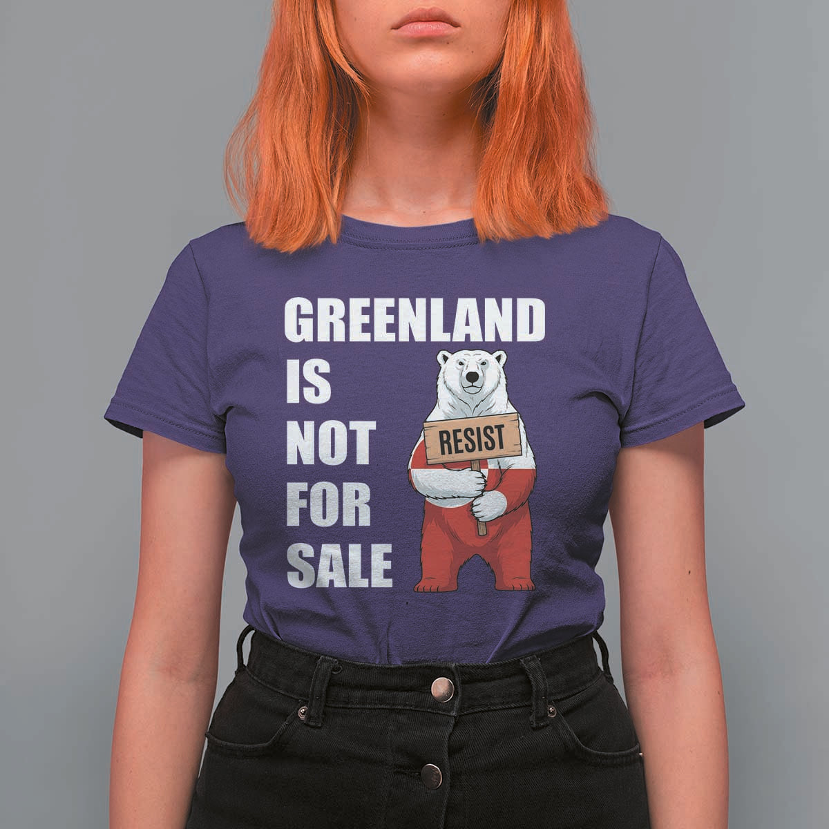 Greenland Not For Sale T Shirt For Women Anti Authoritarian Political Gag Gift
