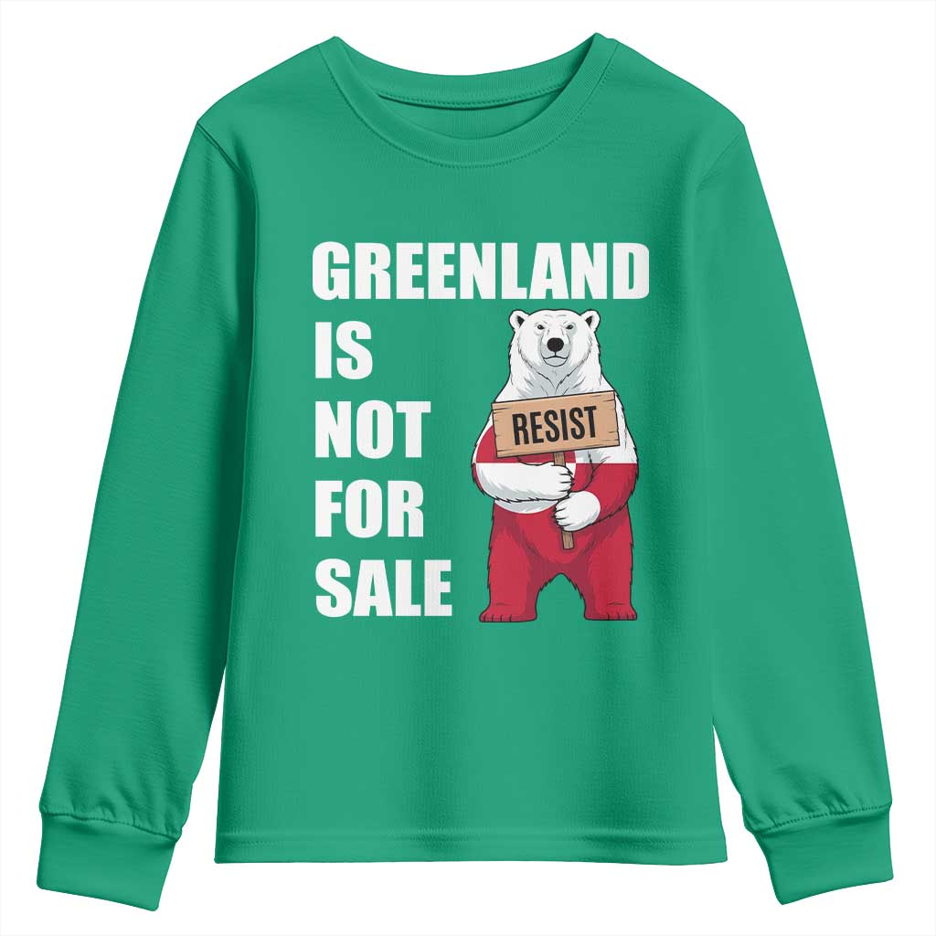 Greenland Not For Sale Youth Sweatshirt Anti Authoritarian Political Gag Gift