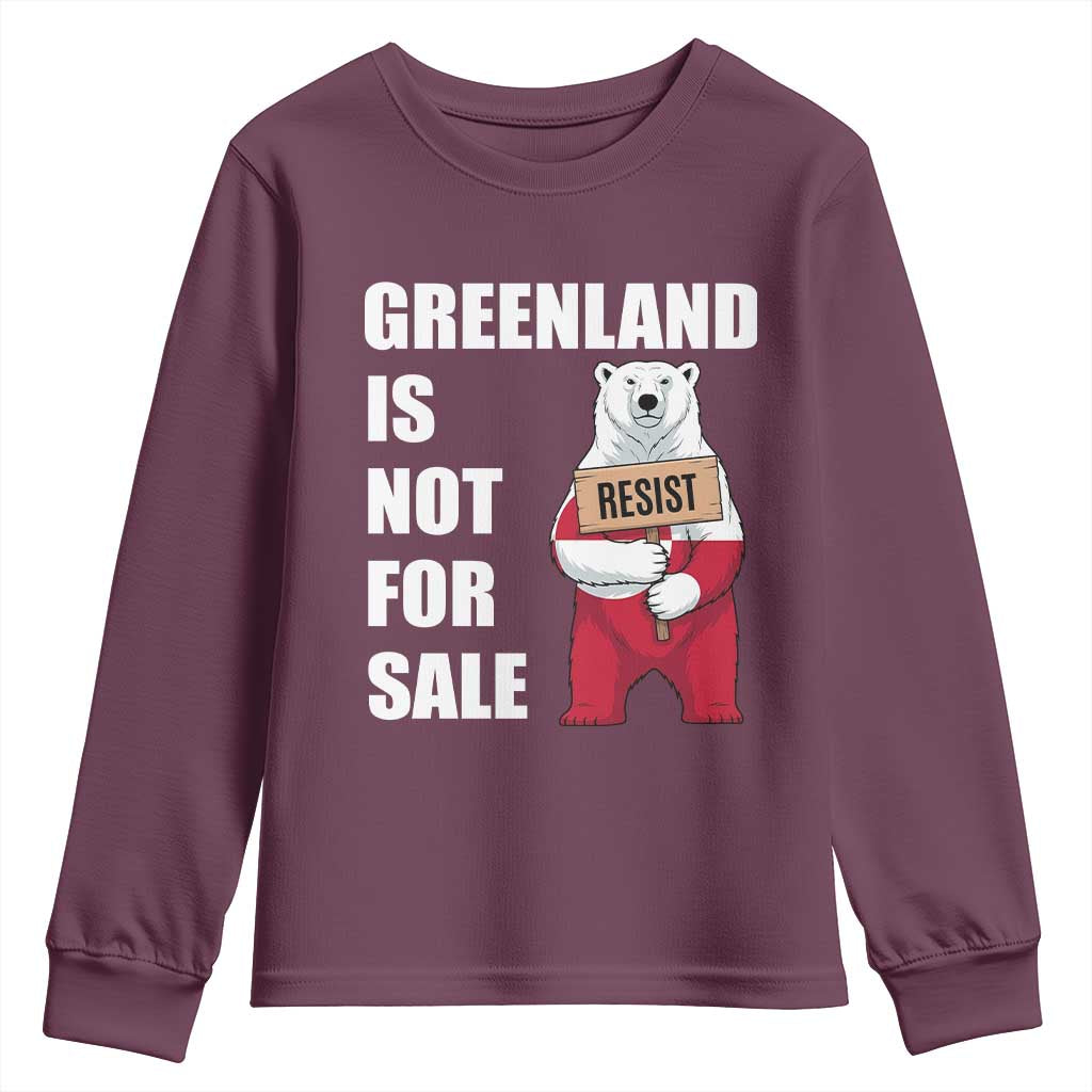 Greenland Not For Sale Youth Sweatshirt Anti Authoritarian Political Gag Gift