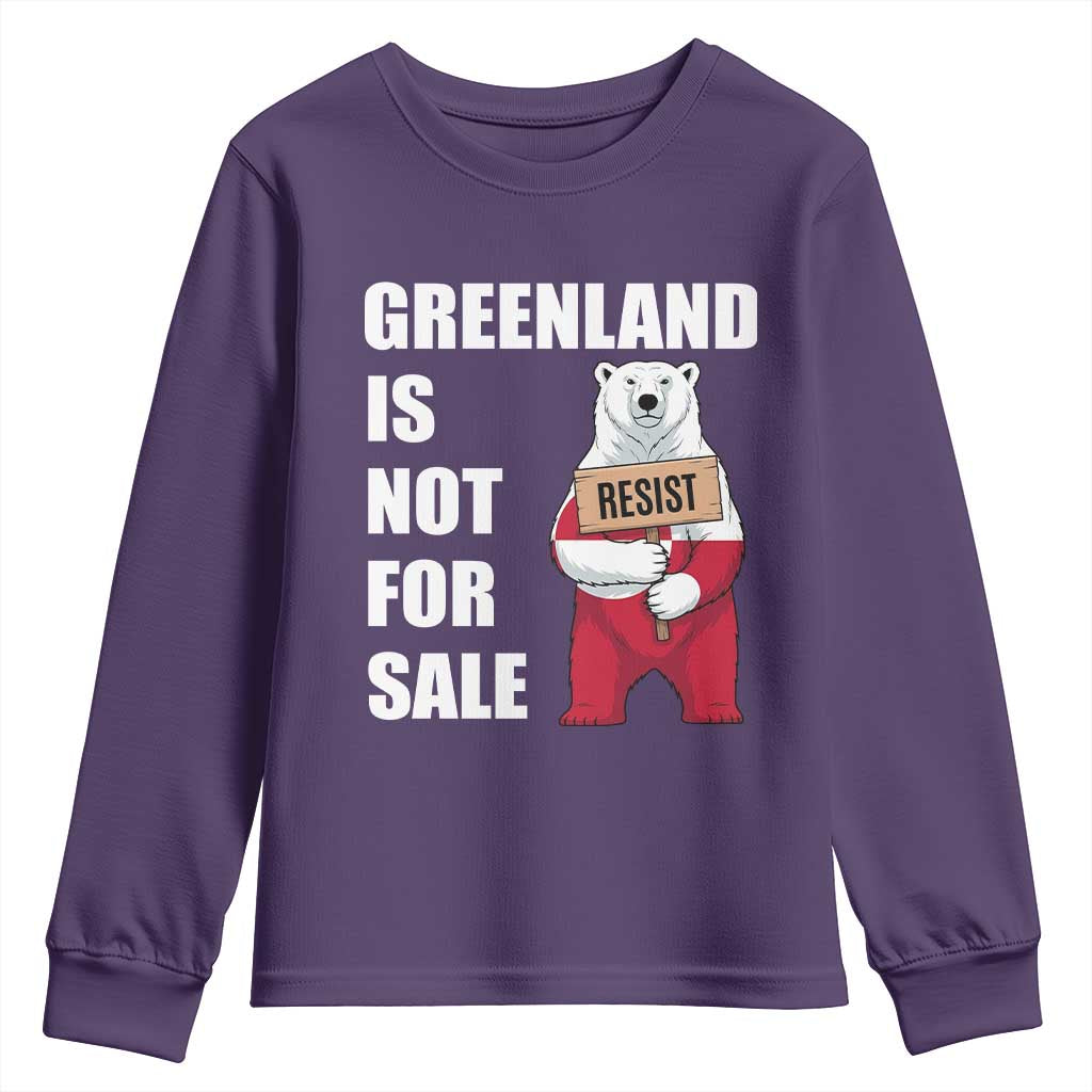 Greenland Not For Sale Youth Sweatshirt Anti Authoritarian Political Gag Gift