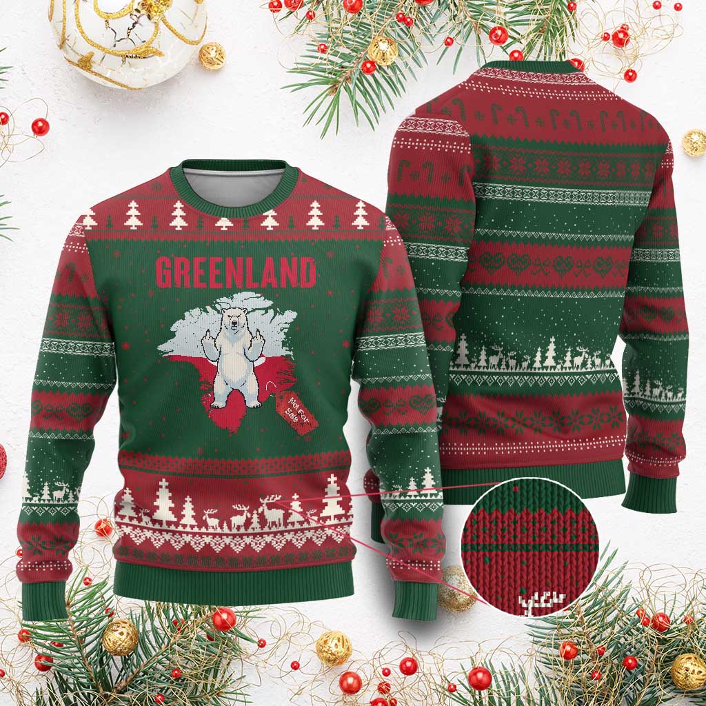 Greenland Is Not For Sale Ugly Christmas Sweater Support Greenlander Gift