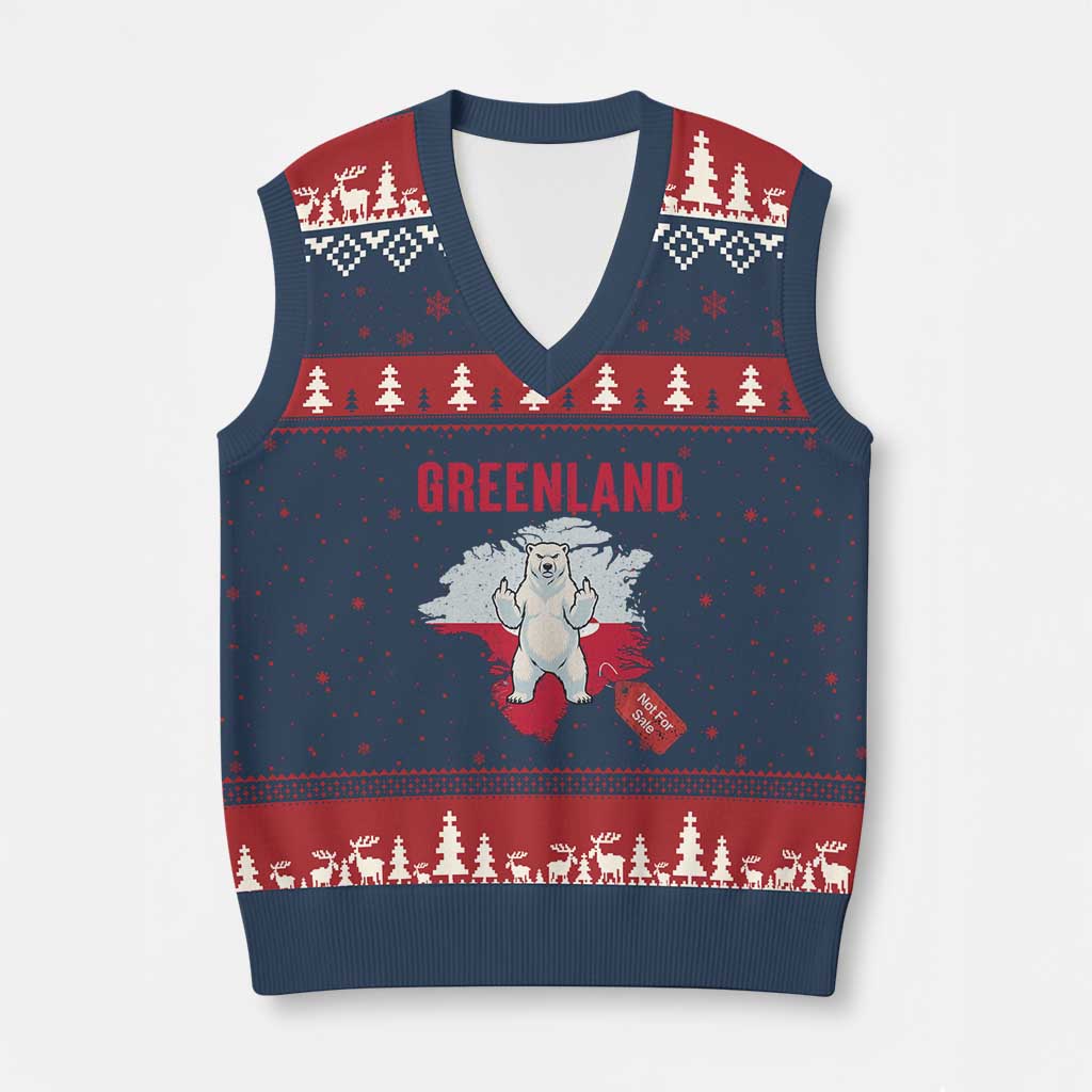 Greenland Is Not For Sale V-Neck Knit Sweater Vest Support Greenlander Gift