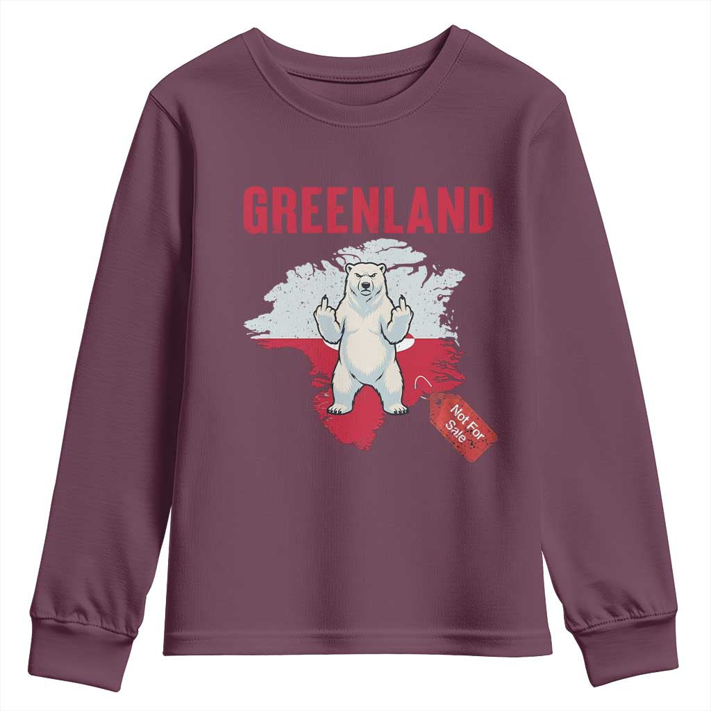 Greenland Is Not For Sale Youth Sweatshirt Support Greenlander Gift