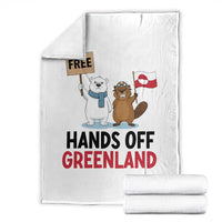 Funny Polar Bear Political Protest Throw Blanket Hands Off Greenland