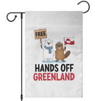 Funny Polar Bear Political Protest Garden Flag Hands Off Greenland