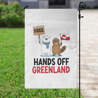 Funny Polar Bear Political Protest Garden Flag Hands Off Greenland