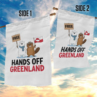Funny Polar Bear Political Protest Garden Flag Hands Off Greenland