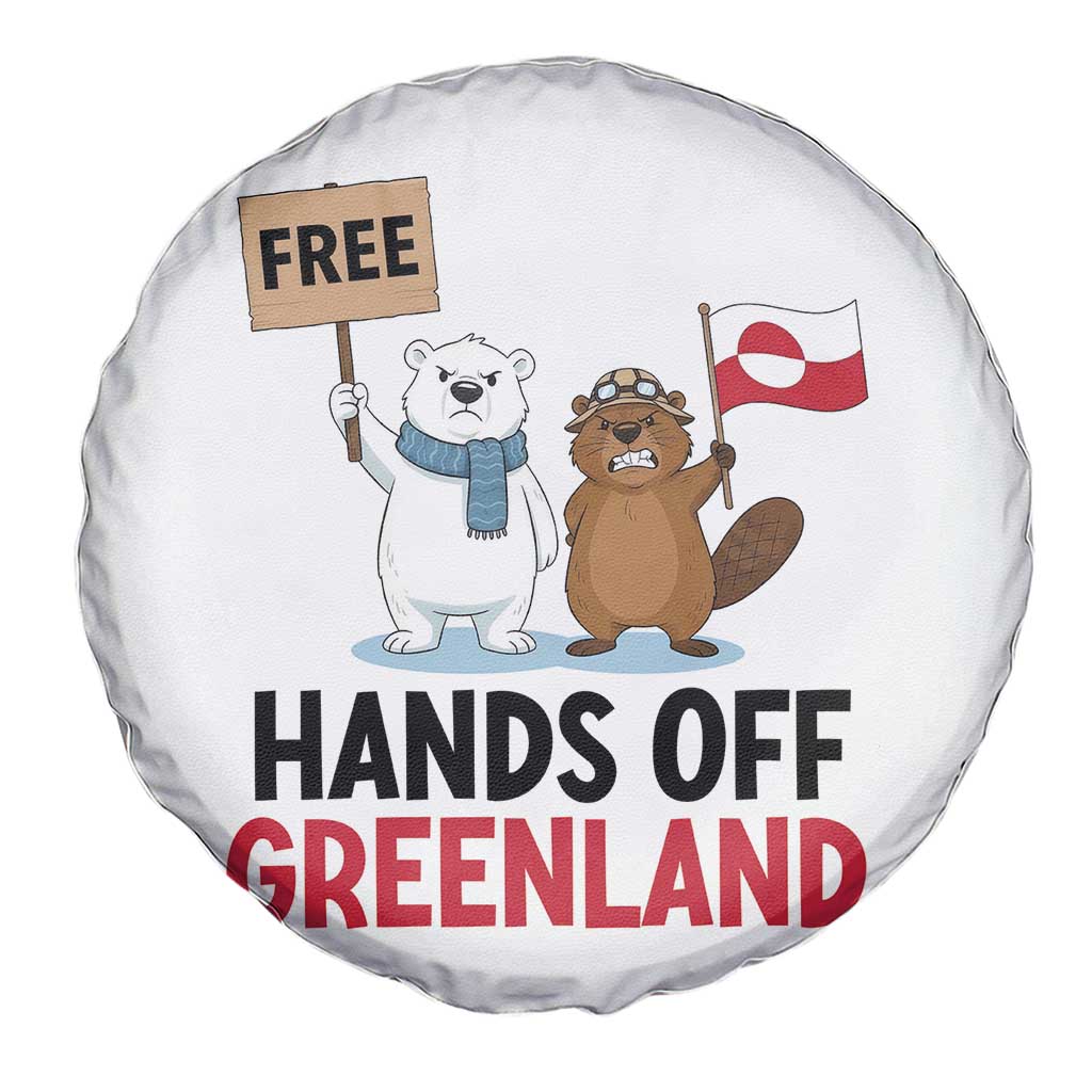 Funny Polar Bear Political Protest Spare Tire Cover Hands Off Greenland