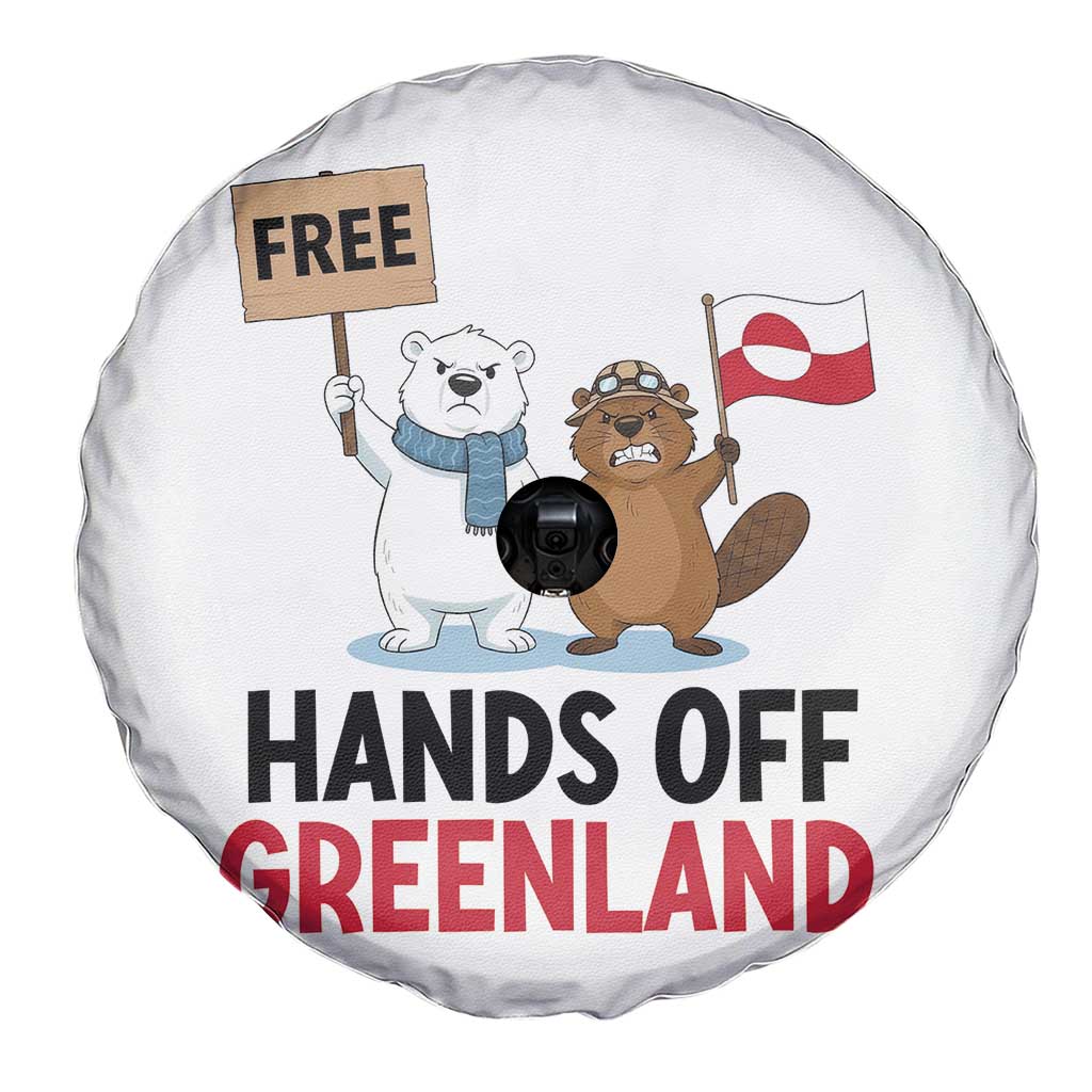 Funny Polar Bear Political Protest Spare Tire Cover Hands Off Greenland