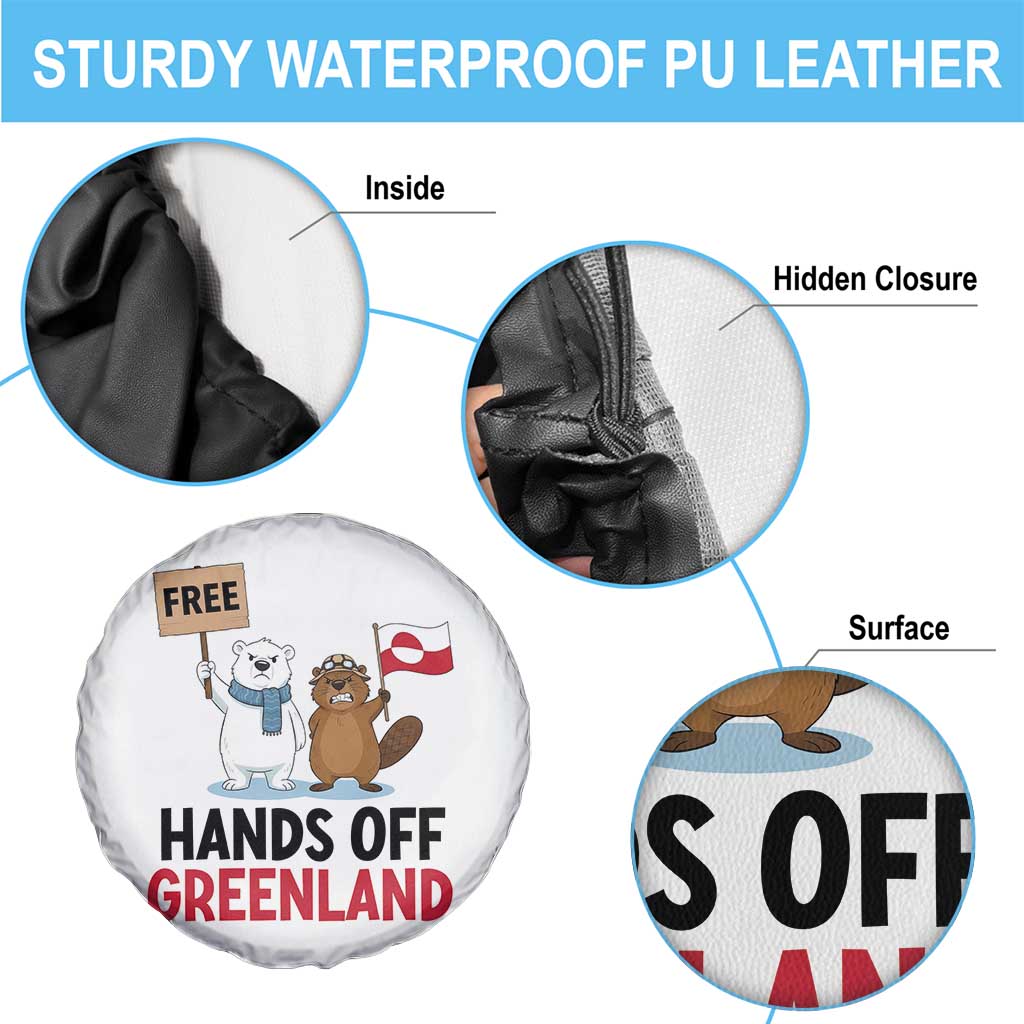 Funny Polar Bear Political Protest Spare Tire Cover Hands Off Greenland