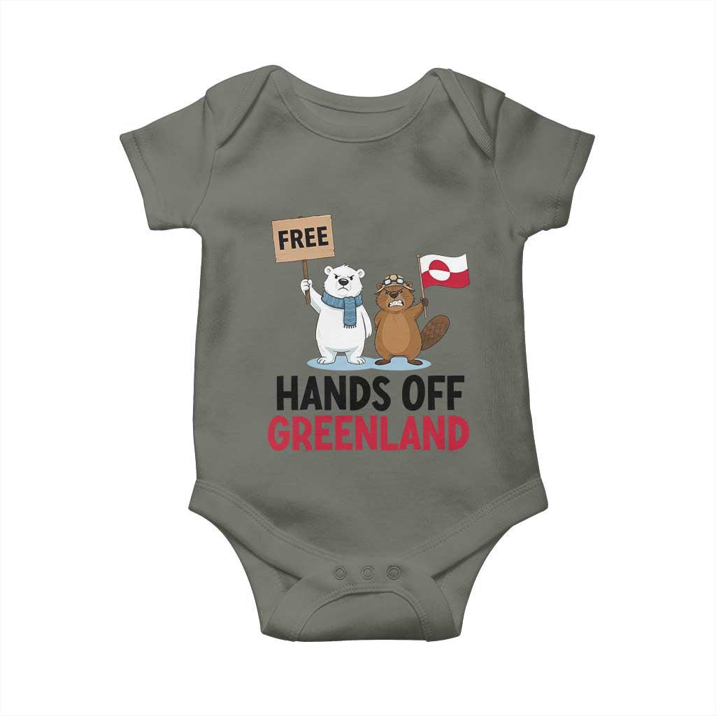 Funny Polar Bear Political Protest Baby Onesie Hands Off Greenland