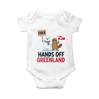 Funny Polar Bear Political Protest Baby Onesie Hands Off Greenland