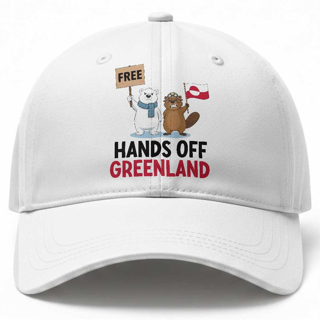 Funny Polar Bear Political Protest Baseball Cap Hands Off Greenland