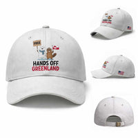 Funny Polar Bear Political Protest Baseball Cap Hands Off Greenland