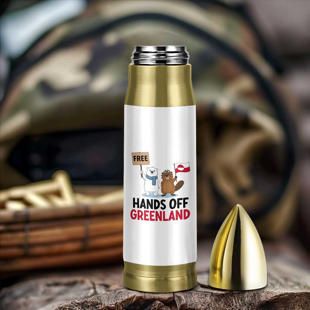 Funny Polar Bear Political Protest Bullet Tumbler Hands Off Greenland