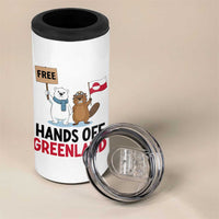 Funny Polar Bear Political Protest 4 in 1 Can Cooler Tumbler Hands Off Greenland