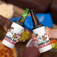 Funny Polar Bear Political Protest 4 in 1 Can Cooler Tumbler Hands Off Greenland