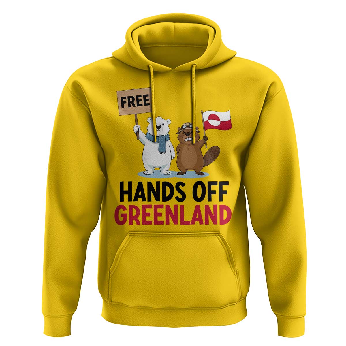 Funny Polar Bear Political Protest Hoodie Hands Off Greenland