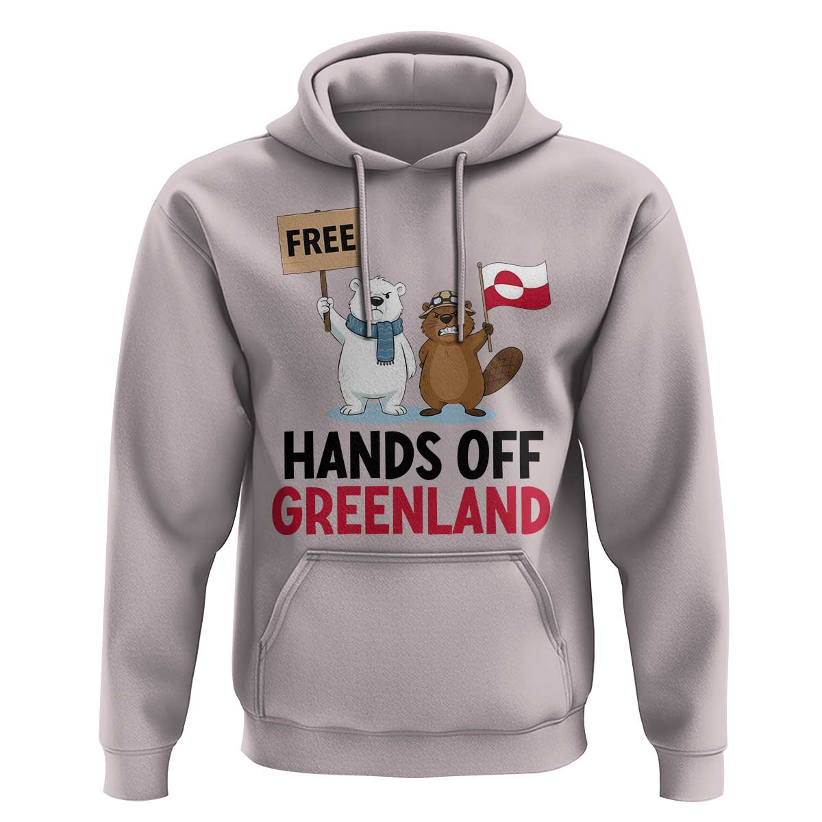 Funny Polar Bear Political Protest Hoodie Hands Off Greenland
