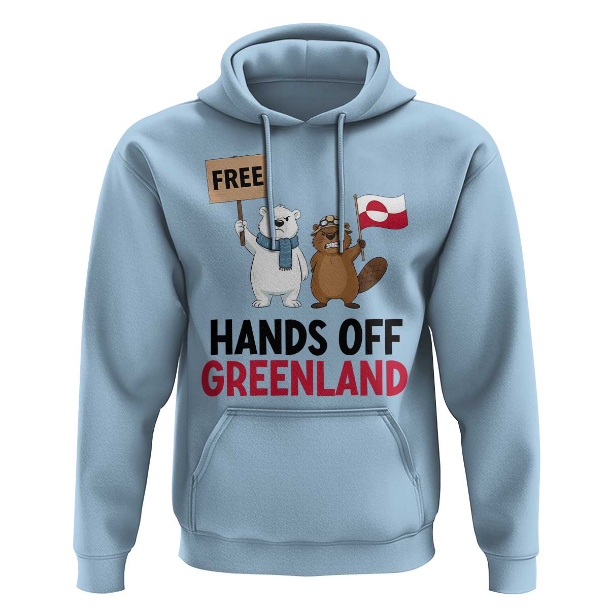 Funny Polar Bear Political Protest Hoodie Hands Off Greenland