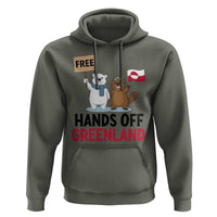 Funny Polar Bear Political Protest Hoodie Hands Off Greenland