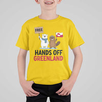 Funny Polar Bear Political Protest T Shirt For Kid Hands Off Greenland