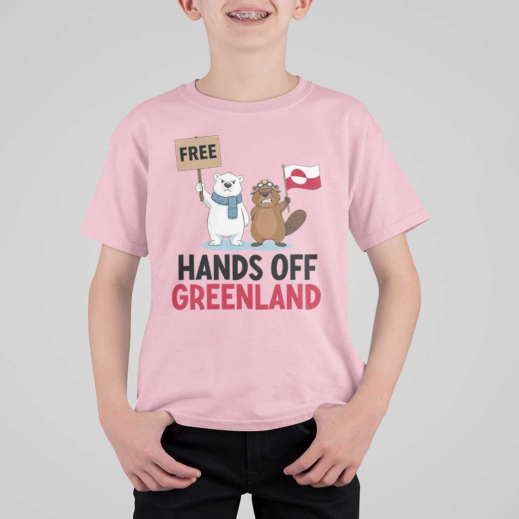 Funny Polar Bear Political Protest T Shirt For Kid Hands Off Greenland