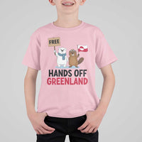 Funny Polar Bear Political Protest T Shirt For Kid Hands Off Greenland