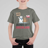 Funny Polar Bear Political Protest T Shirt For Kid Hands Off Greenland