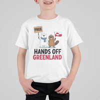 Funny Polar Bear Political Protest T Shirt For Kid Hands Off Greenland