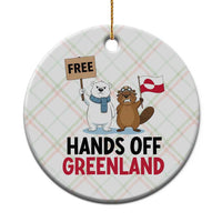 Funny Polar Bear Political Protest Ceramic Ornament Hands Off Greenland