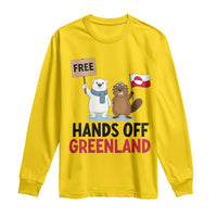 Funny Polar Bear Political Protest Long Sleeve Shirt Hands Off Greenland