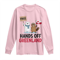 Funny Polar Bear Political Protest Long Sleeve Shirt Hands Off Greenland