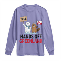 Funny Polar Bear Political Protest Long Sleeve Shirt Hands Off Greenland