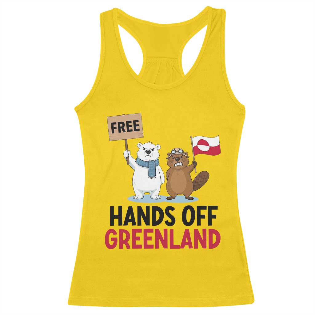 Funny Polar Bear Political Protest Racerback Tank Top Hands Off Greenland