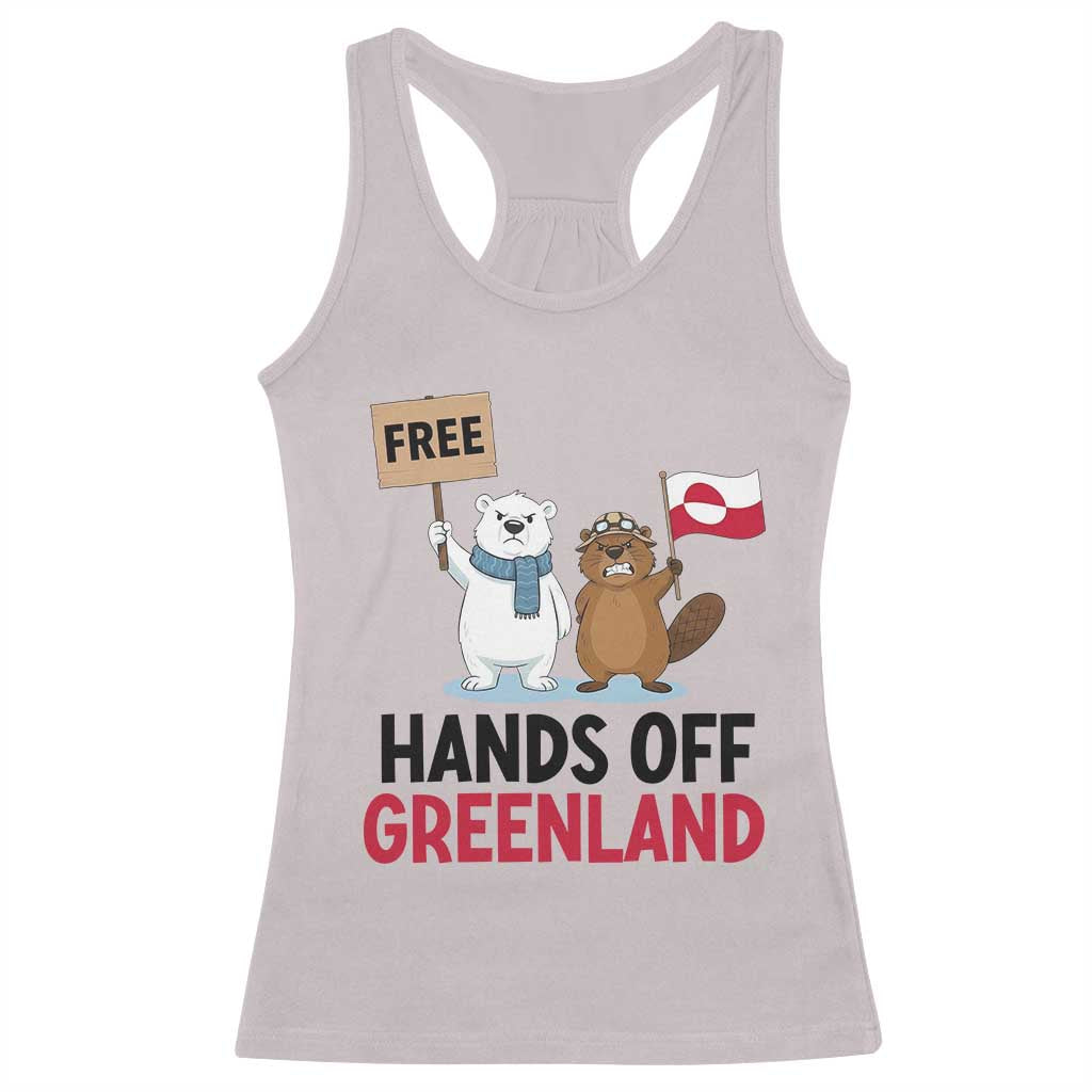 Funny Polar Bear Political Protest Racerback Tank Top Hands Off Greenland