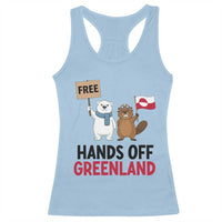 Funny Polar Bear Political Protest Racerback Tank Top Hands Off Greenland