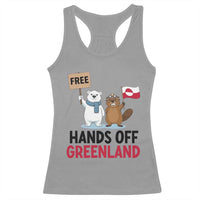 Funny Polar Bear Political Protest Racerback Tank Top Hands Off Greenland