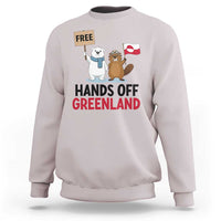 Funny Polar Bear Political Protest Sweatshirt Hands Off Greenland