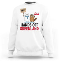 Funny Polar Bear Political Protest Sweatshirt Hands Off Greenland