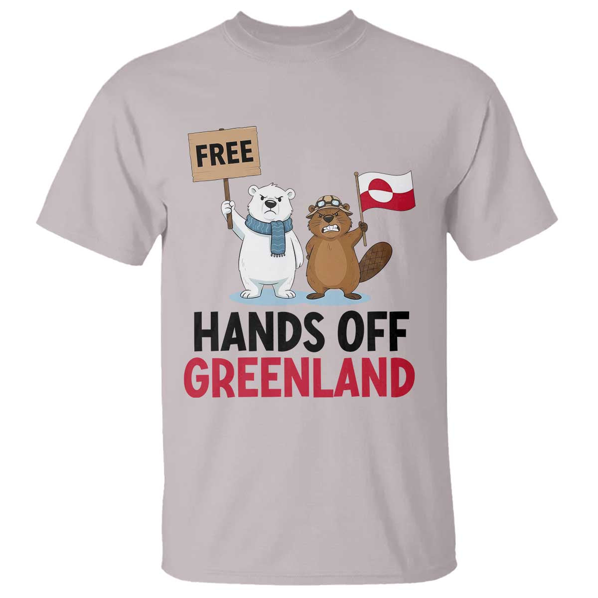Funny Polar Bear Political Protest T Shirt Hands Off Greenland