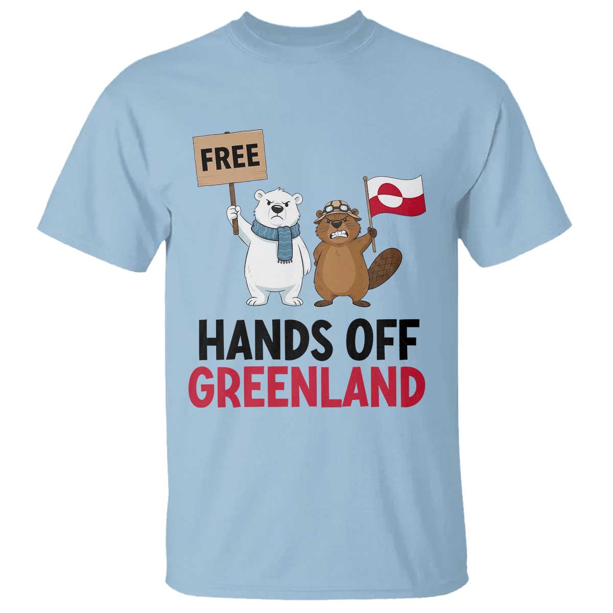 Funny Polar Bear Political Protest T Shirt Hands Off Greenland