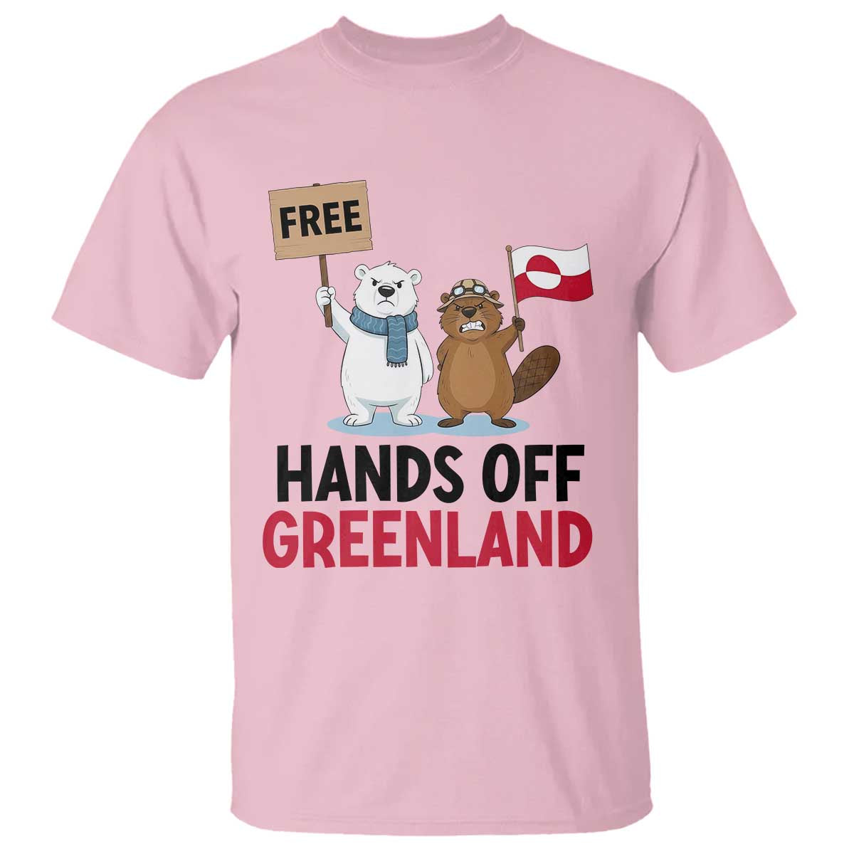 Funny Polar Bear Political Protest T Shirt Hands Off Greenland