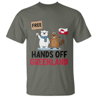 Funny Polar Bear Political Protest T Shirt Hands Off Greenland