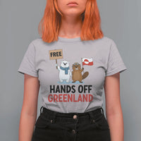 Funny Polar Bear Political Protest T Shirt For Women Hands Off Greenland